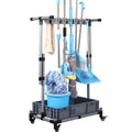 broom and mop holder put wet mops movable Commercial mop rack cleaning tool cart storage for garden garage organizer mop drain rack
