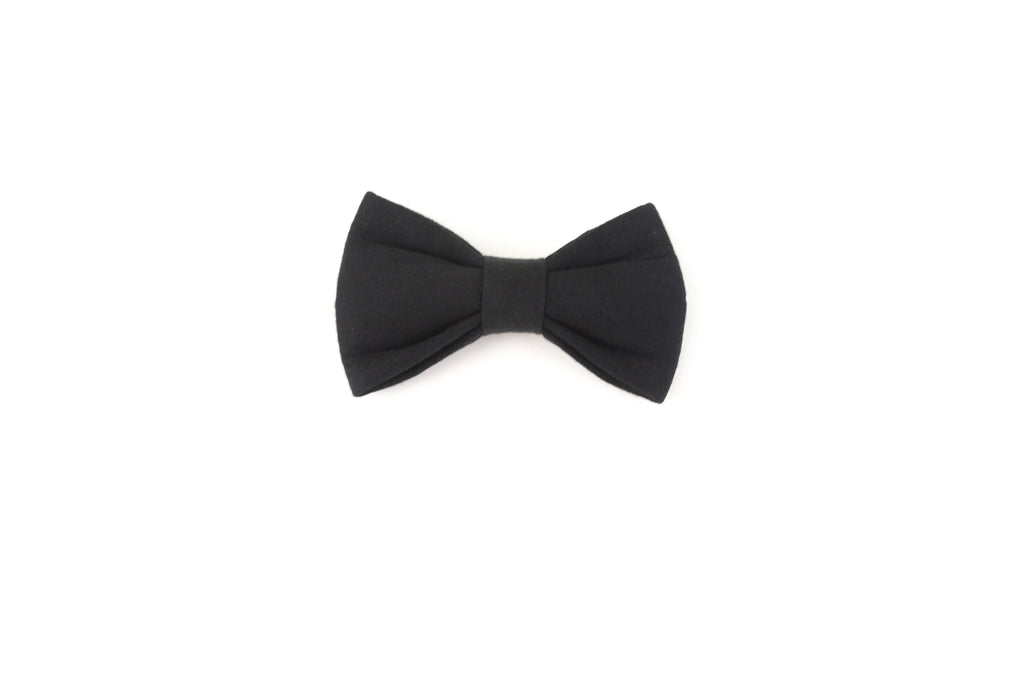 Black fabric DIY animal bow tie accessory on white background