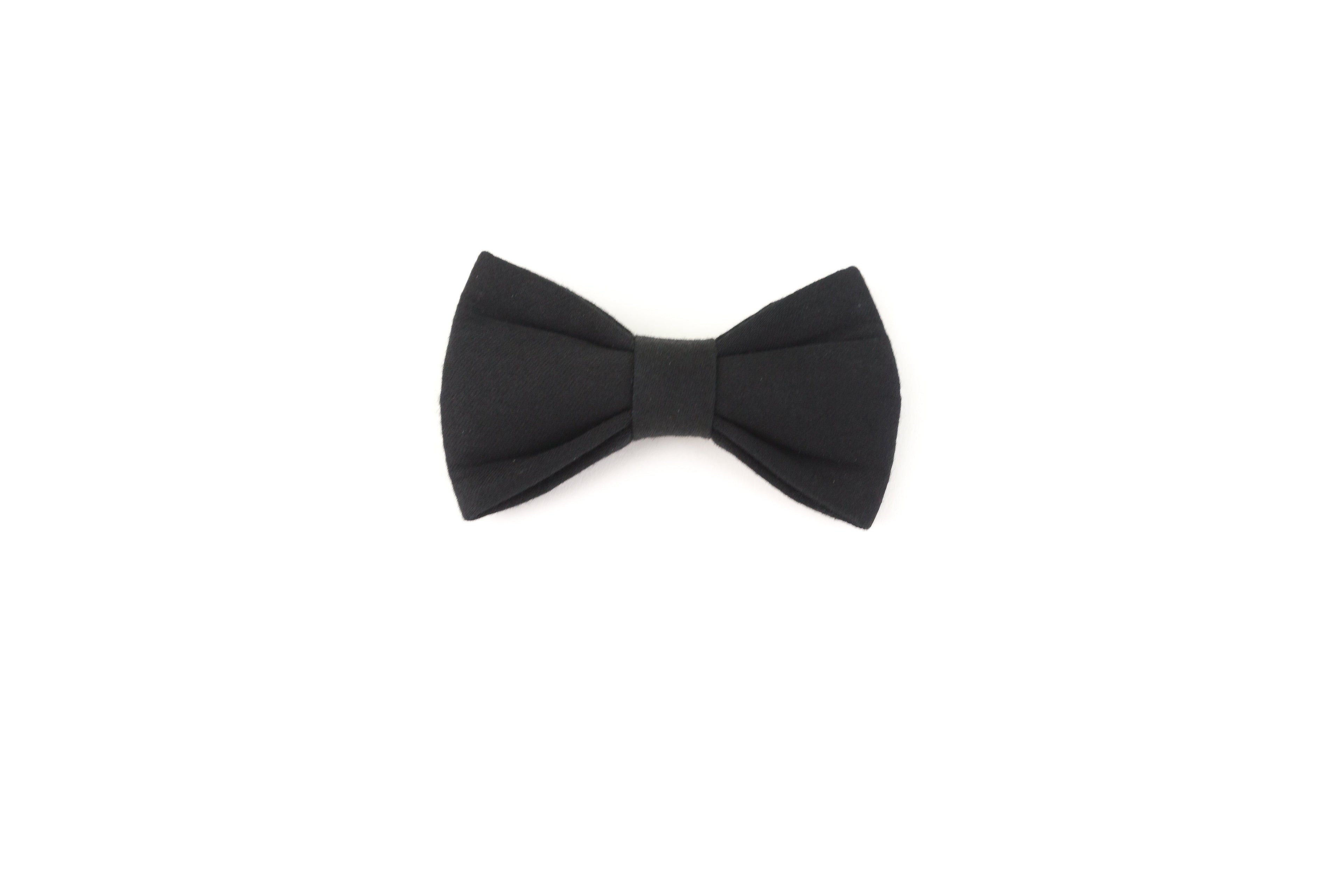 Black fabric DIY animal bow tie accessory on white background